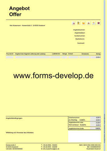 Angebotserstellung PDF Formular A4H Standard