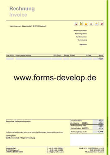 Rechnung / Fakturierung PDF Formular A4H Standard